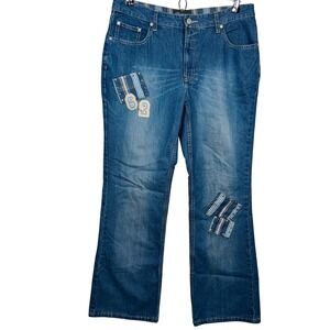 No Boundaries Juniors Blue‎ Jeans Patched Embellished Denim Size 9